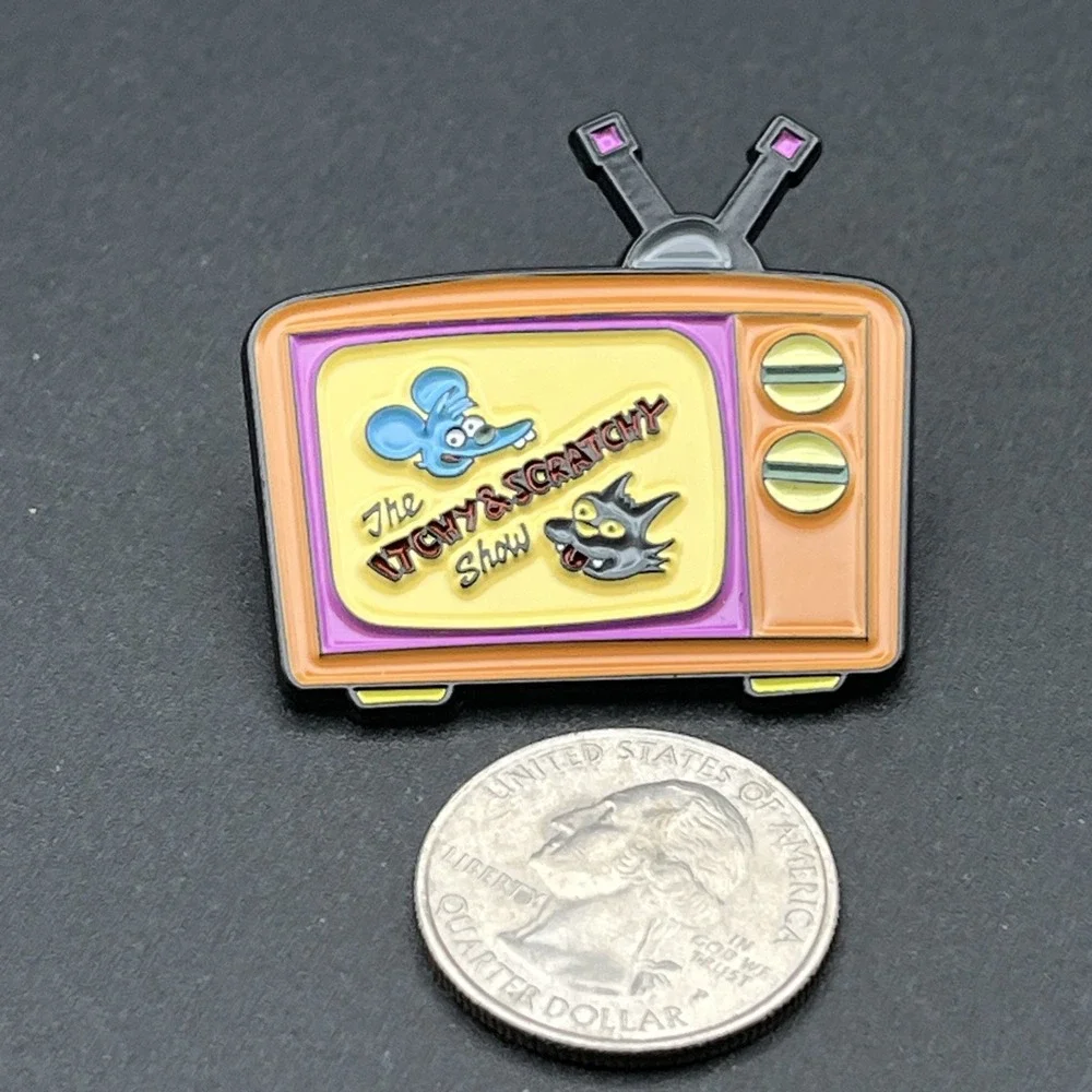 The Itchy & Scratchy Show The Simpsons Cartoon Animation Lapel Hat Pin‎